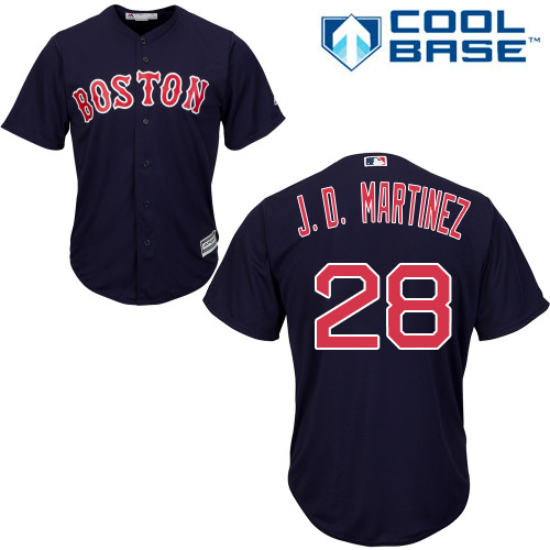 Red Sox #28 J. D. Martinez Navy Blue New Cool Base Stitched MLB Jersey
